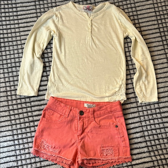 Mudd Other - Lace Detailed Top & Shorts Set (Girls M/10)